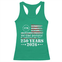 250 Years America Flag Racerback Tank Top USA 250th Anniversary Patriotic We The People 1776 2026 - Wonder Print Shop