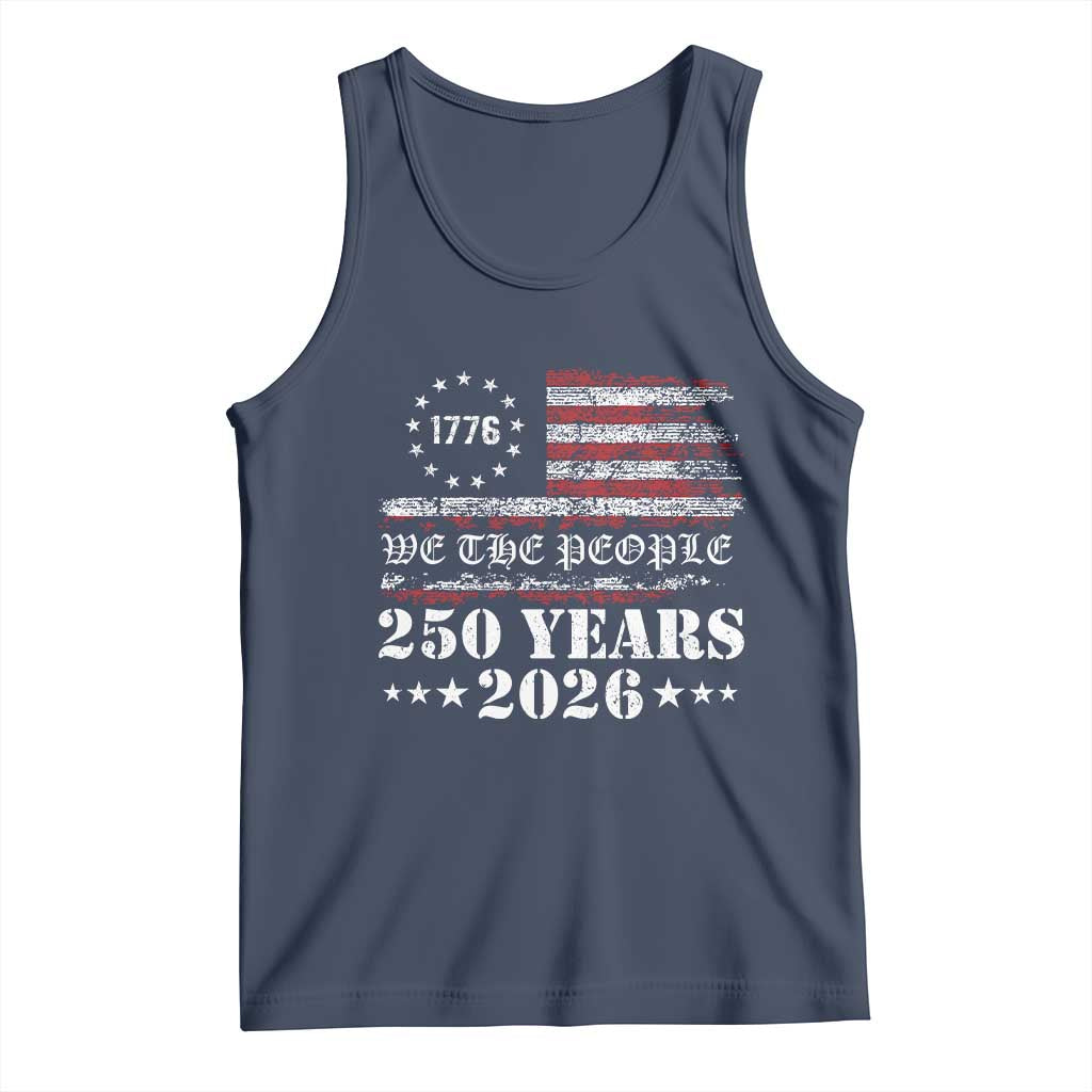 250 Years America Flag Tank Top USA 250th Anniversary Patriotic We The People 1776 2026 - Wonder Print Shop