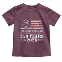 250 Years America Flag Toddler T Shirt USA 250th Anniversary Patriotic We The People 1776 2026 - Wonder Print Shop