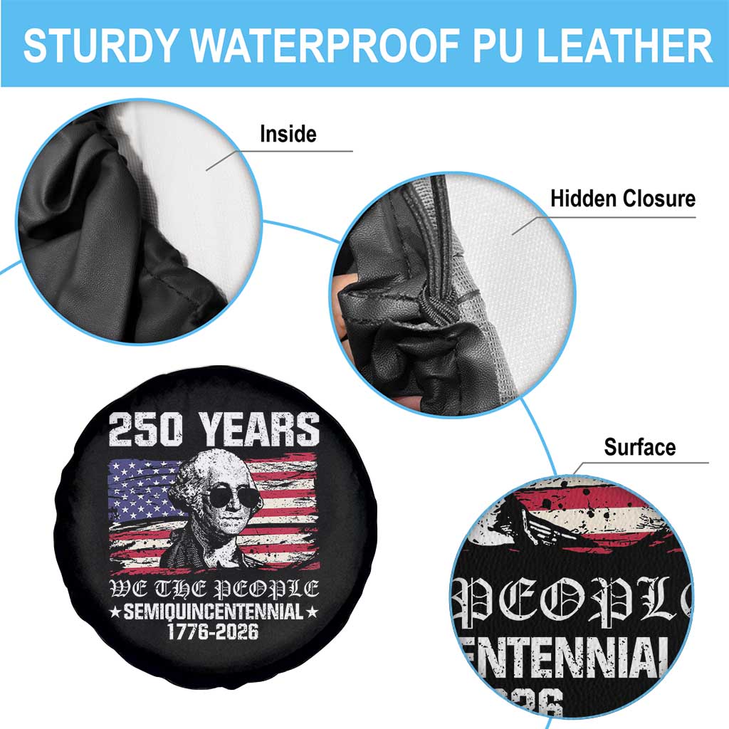 250 Years America Flag Spare Tire Cover George Washington 1776 2026 USA 250th Anniversary Patriotic - Wonder Print Shop