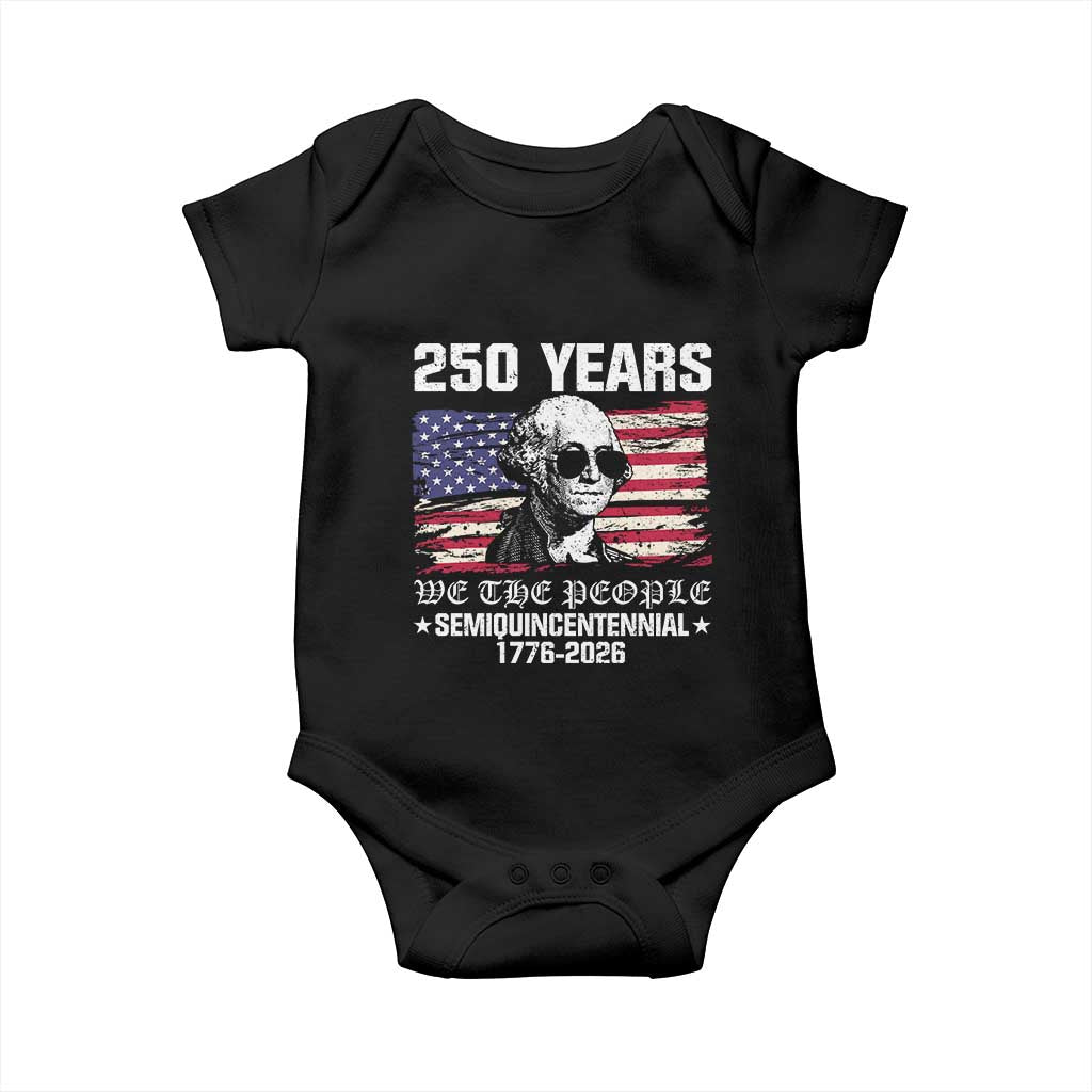 250 Years America Flag Baby Onesie George Washington 1776 2026 USA 250th Anniversary Patriotic - Wonder Print Shop