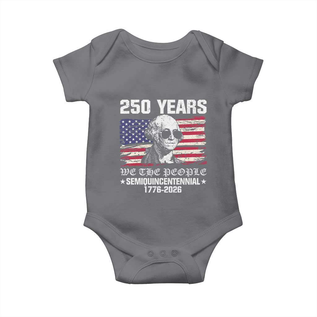 250 Years America Flag Baby Onesie George Washington 1776 2026 USA 250th Anniversary Patriotic - Wonder Print Shop
