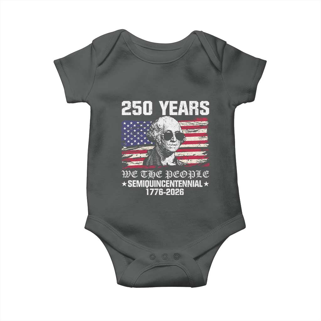 250 Years America Flag Baby Onesie George Washington 1776 2026 USA 250th Anniversary Patriotic - Wonder Print Shop