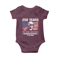250 Years America Flag Baby Onesie George Washington 1776 2026 USA 250th Anniversary Patriotic - Wonder Print Shop
