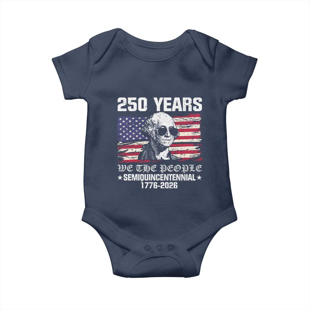 250 Years America Flag Baby Onesie George Washington 1776 2026 USA 250th Anniversary Patriotic - Wonder Print Shop