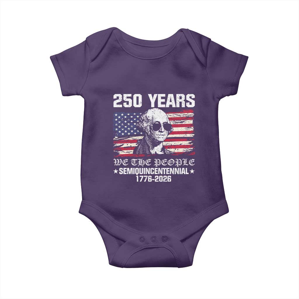 250 Years America Flag Baby Onesie George Washington 1776 2026 USA 250th Anniversary Patriotic - Wonder Print Shop