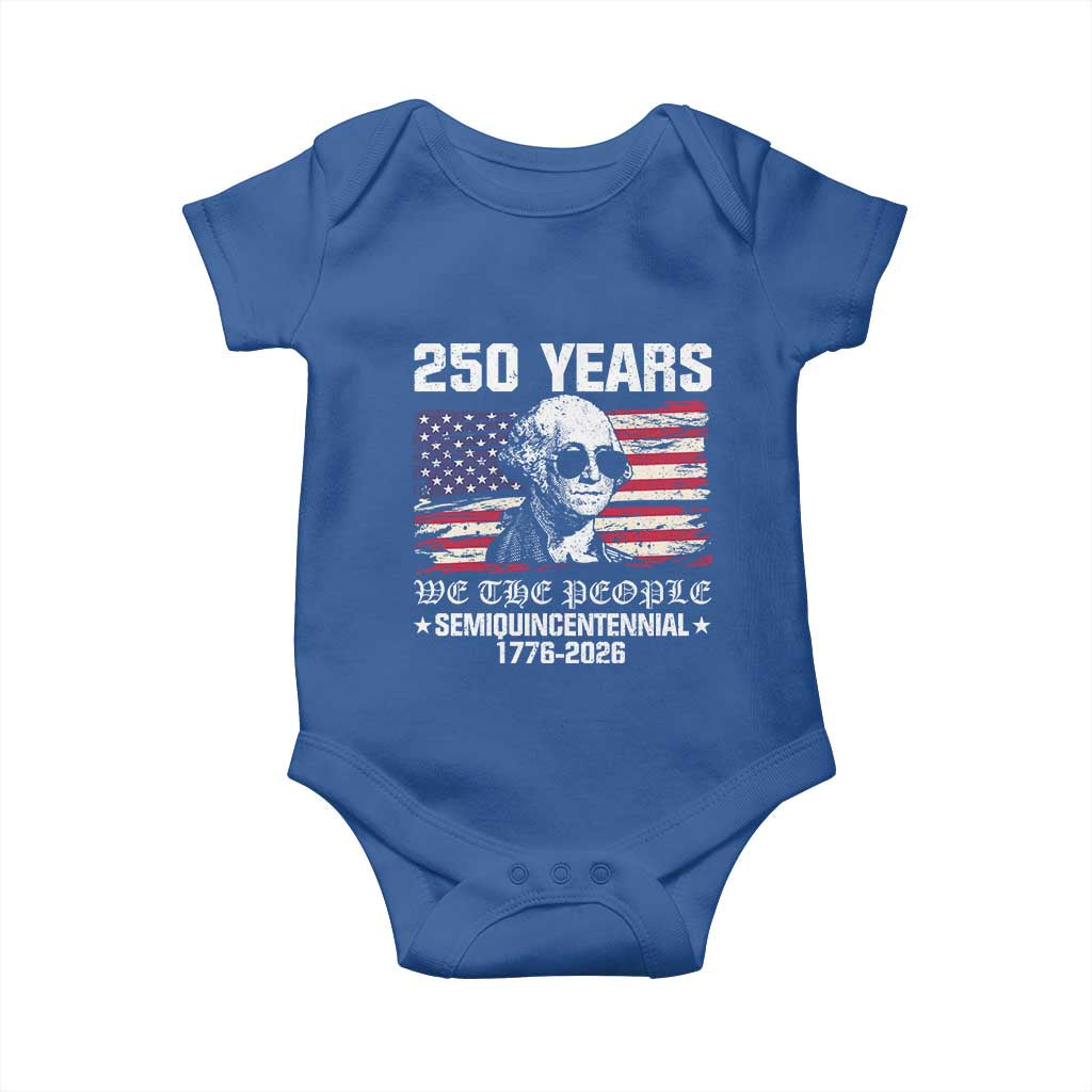 250 Years America Flag Baby Onesie George Washington 1776 2026 USA 250th Anniversary Patriotic - Wonder Print Shop