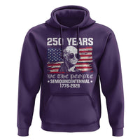 250 Years America Flag Hoodie George Washington 1776 2026 USA 250th Anniversary Patriotic - Wonder Print Shop