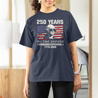 250 Years America Flag T Shirt For Women George Washington 1776 2026 USA 250th Anniversary Patriotic - Wonder Print Shop