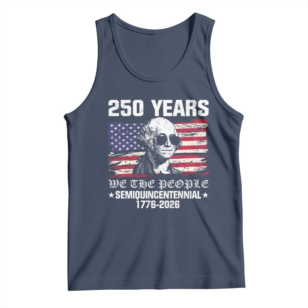 250 Years America Flag Tank Top George Washington 1776 2026 USA 250th Anniversary Patriotic - Wonder Print Shop