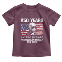 250 Years America Flag Toddler T Shirt George Washington 1776 2026 USA 250th Anniversary Patriotic - Wonder Print Shop