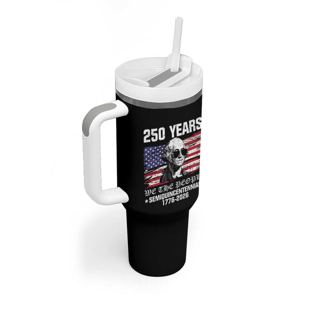 250 Years America Flag Tumbler With Handle George Washington 1776 2026 USA 250th Anniversary Patriotic - Wonder Print Shop