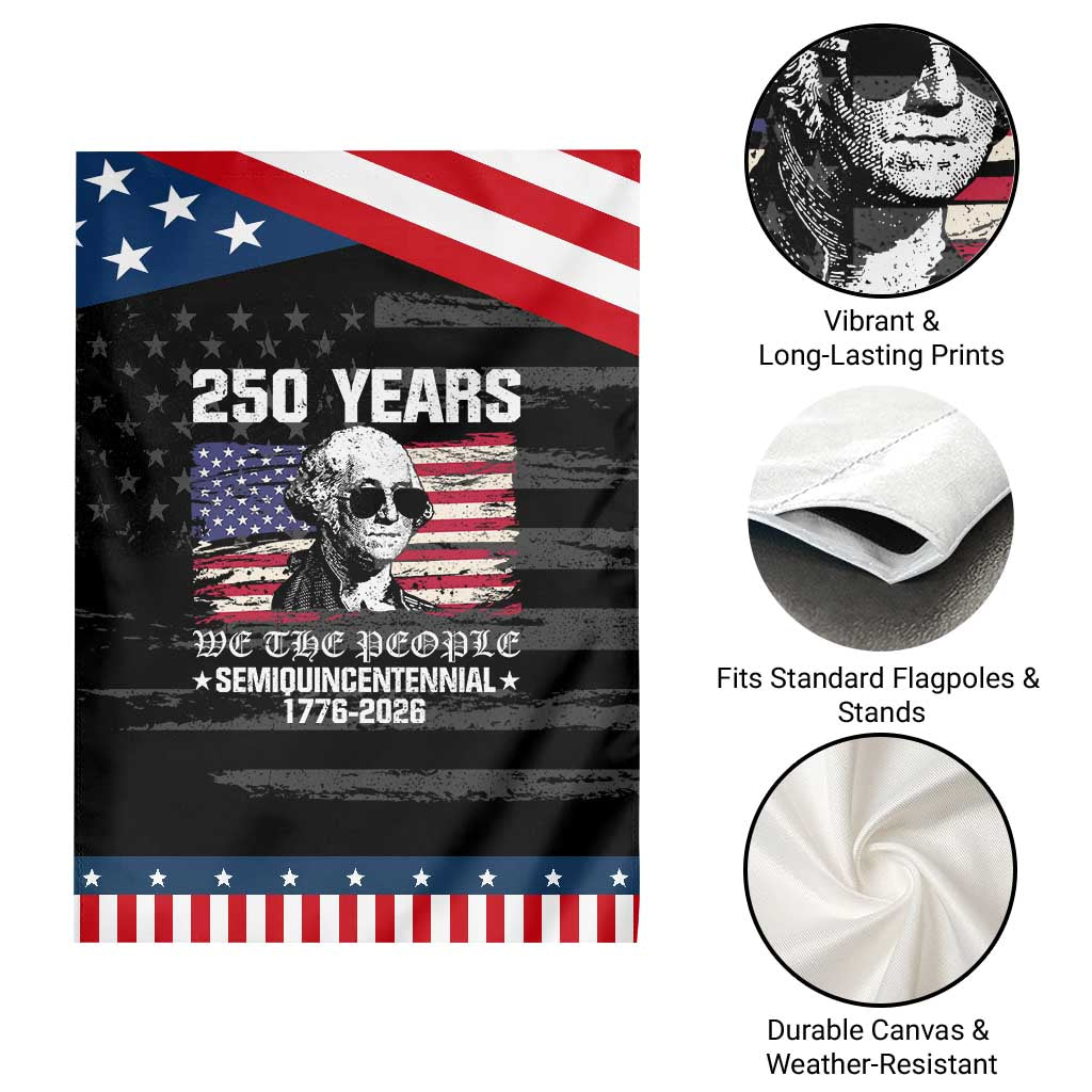250 Years America Flag Garden Flag George Washington 1776 2026 USA 250th Anniversary Patriotic