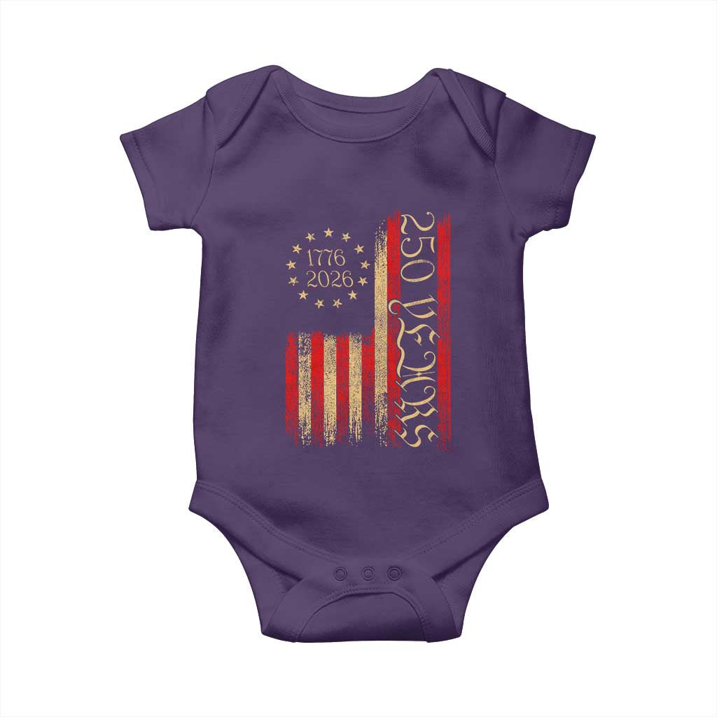 250 Years America Flag Baby Onesie 250th Anniversary USA - Wonder Print Shop
