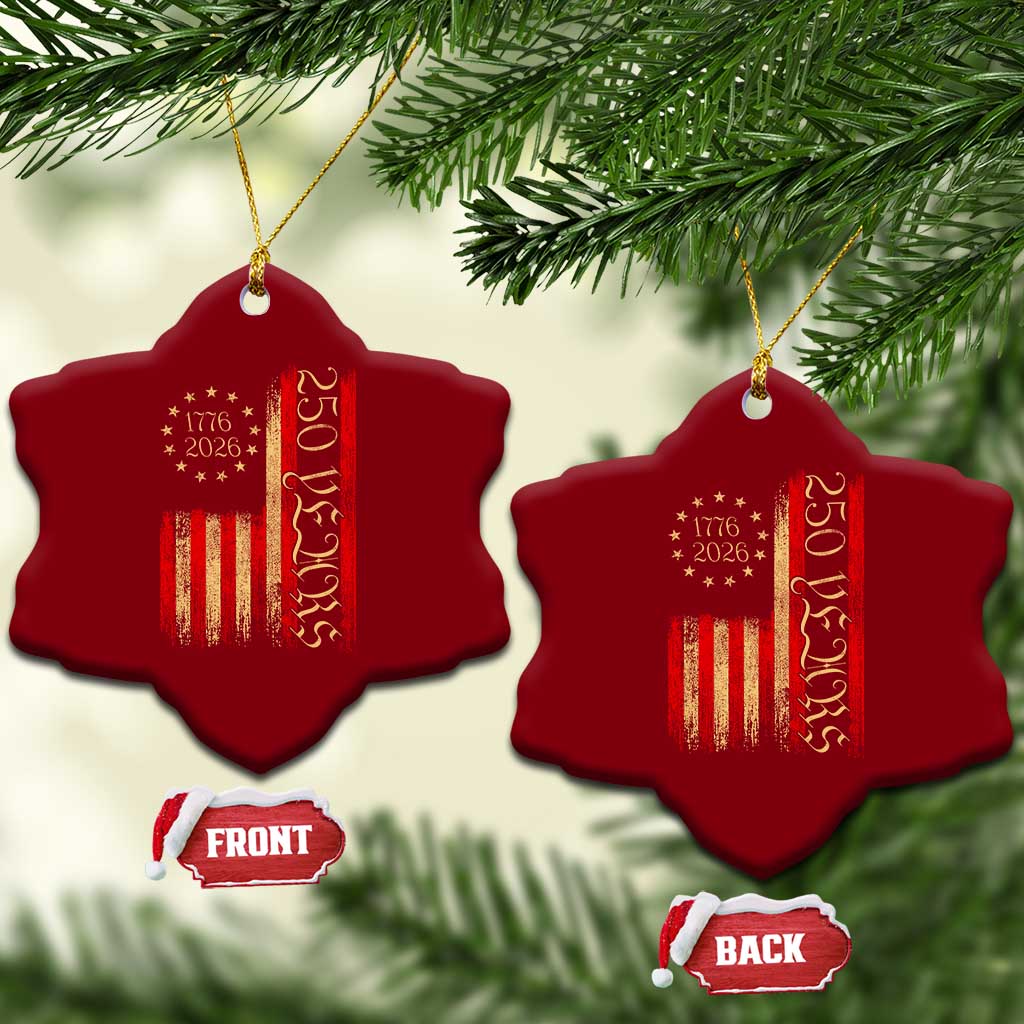 250 Years America Flag Ceramic Ornament 250th Anniversary USA - Wonder Print Shop