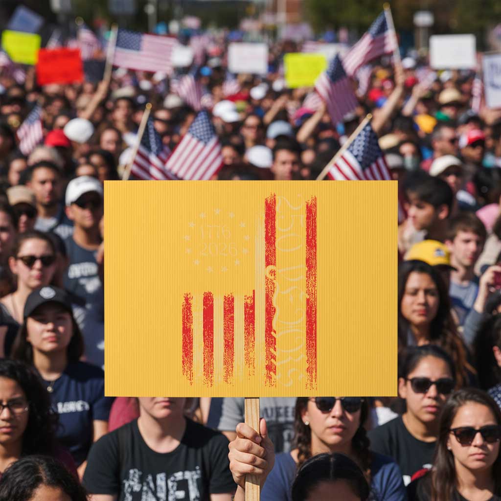 250 Years America Flag Protest Sign 250th Anniversary USA - Wonder Print Shop