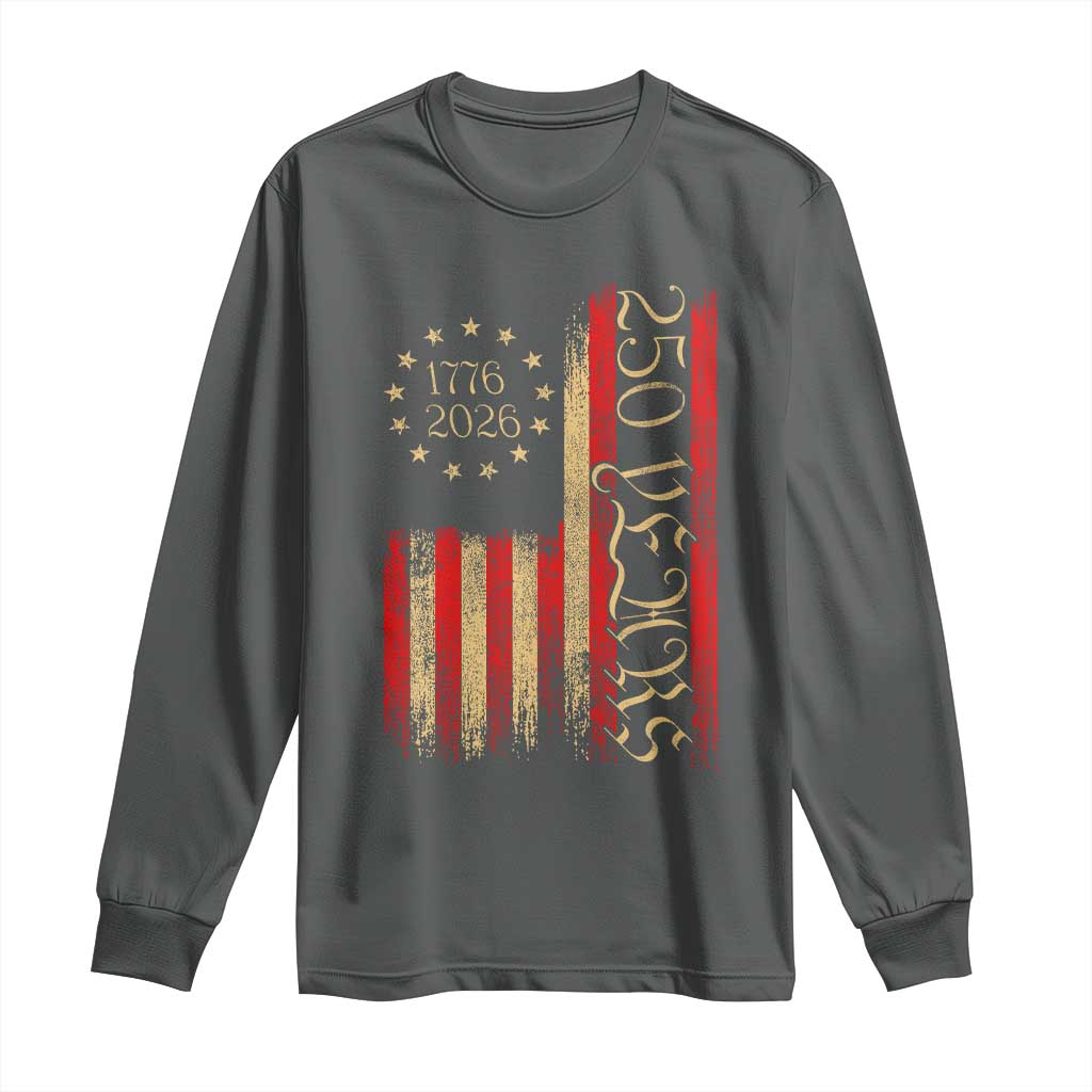 250 Years America Flag Long Sleeve Shirt 250th Anniversary USA - Wonder Print Shop