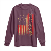 250 Years America Flag Long Sleeve Shirt 250th Anniversary USA - Wonder Print Shop