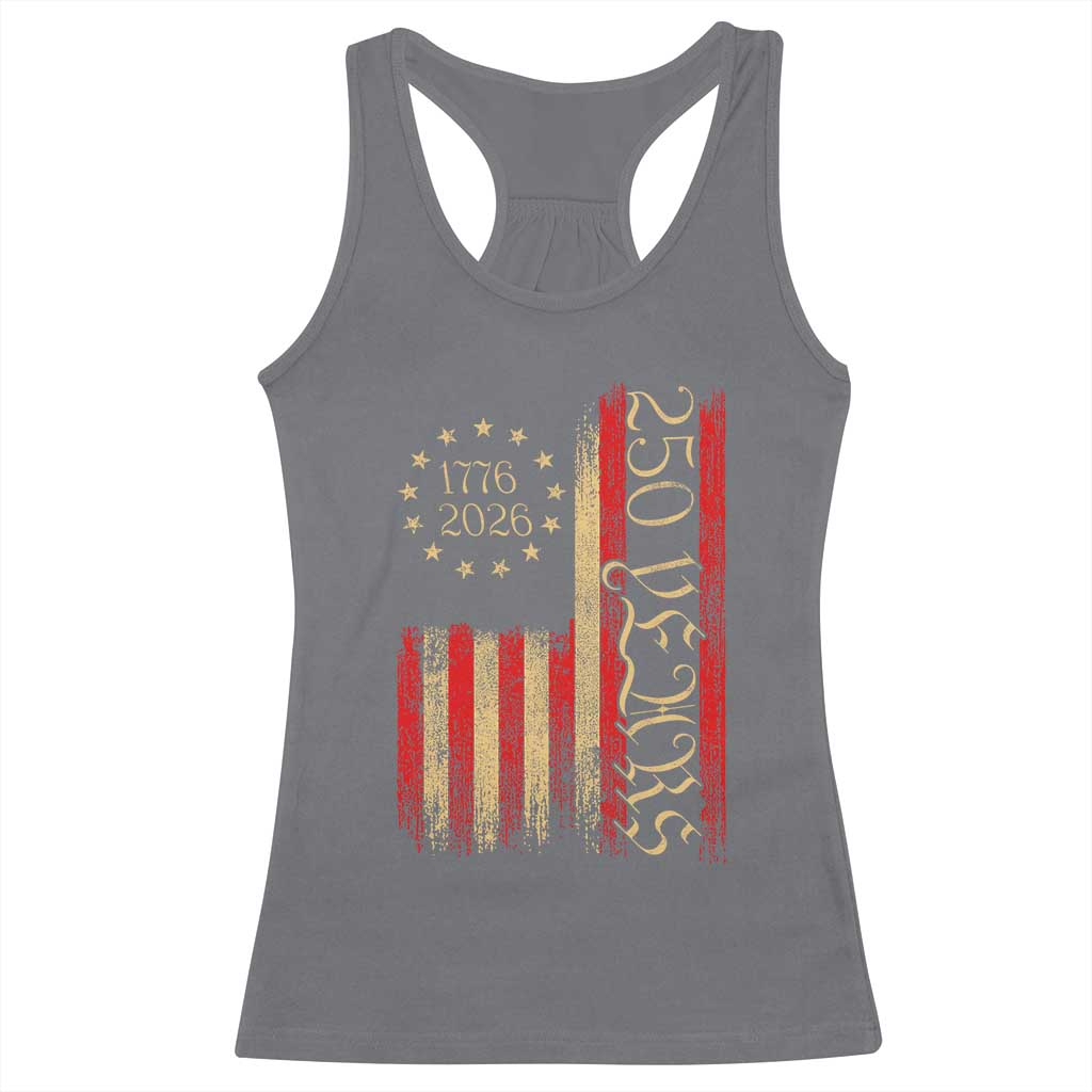 250 Years America Flag Racerback Tank Top 250th Anniversary USA - Wonder Print Shop