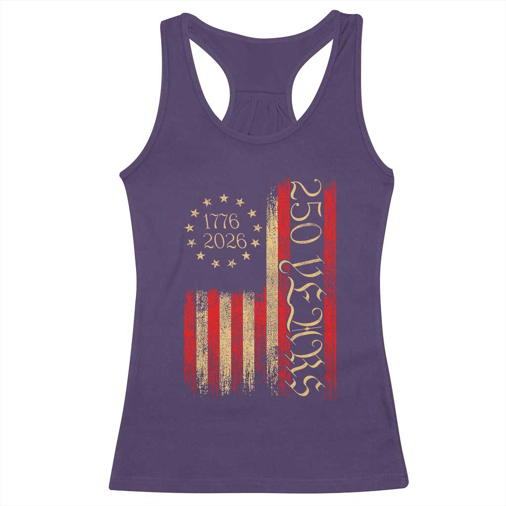 250 Years America Flag Racerback Tank Top 250th Anniversary USA - Wonder Print Shop