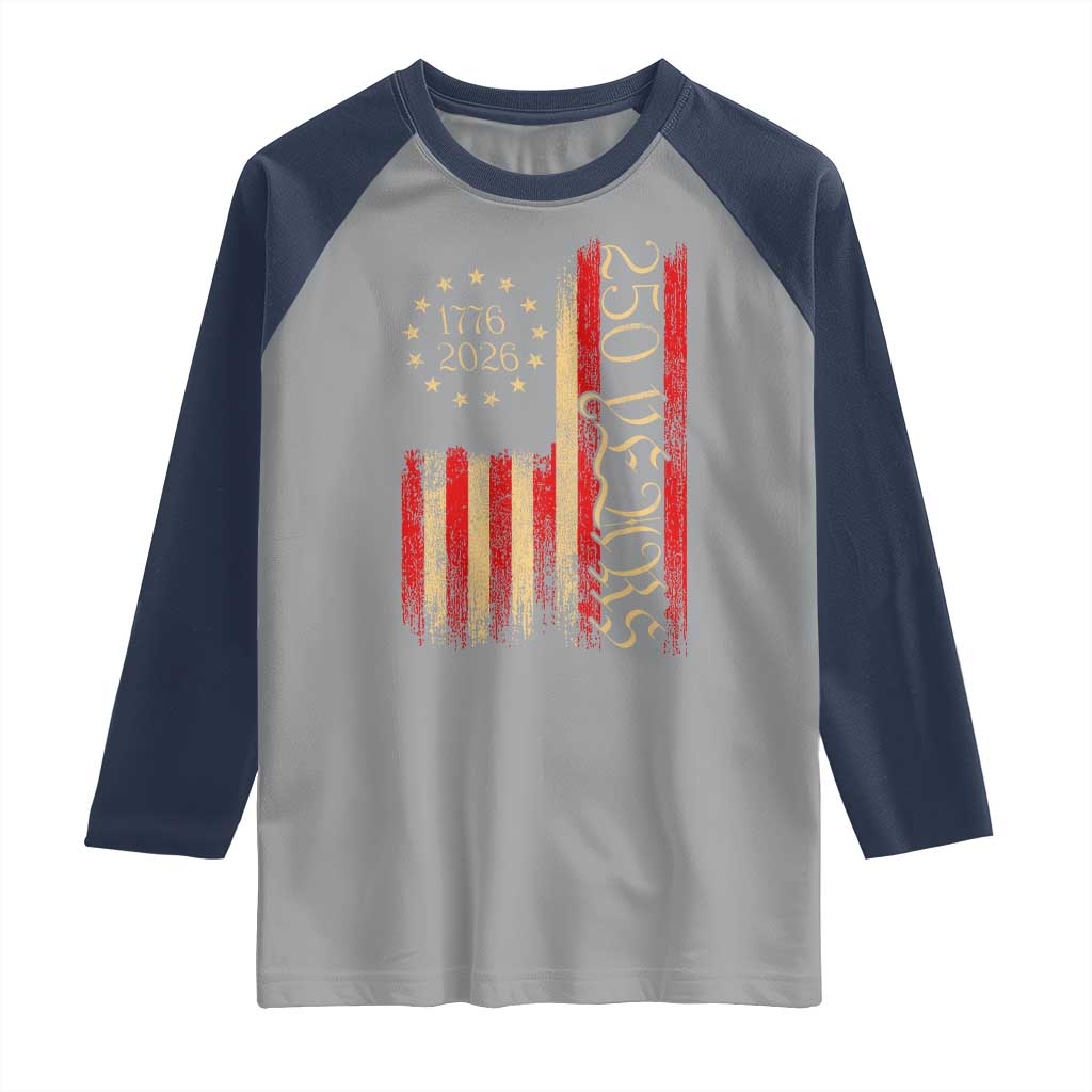 250 Years America Flag Raglan Shirt 250th Anniversary USA - Wonder Print Shop
