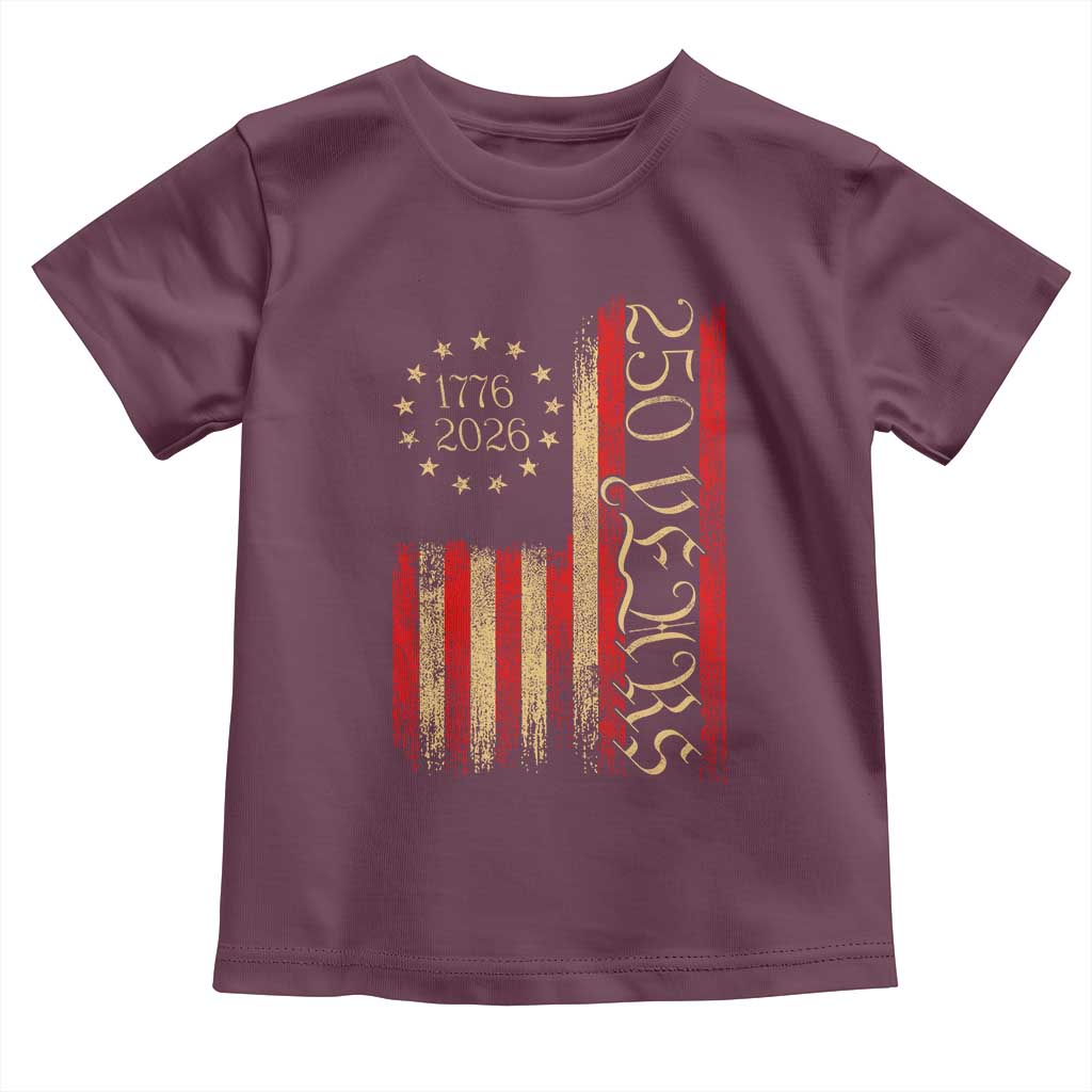 250 Years America Flag Toddler T Shirt 250th Anniversary USA - Wonder Print Shop