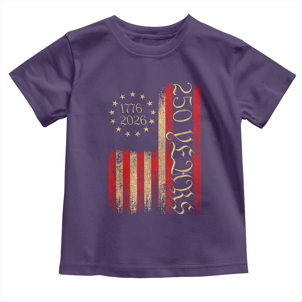 250 Years America Flag Toddler T Shirt 250th Anniversary USA - Wonder Print Shop