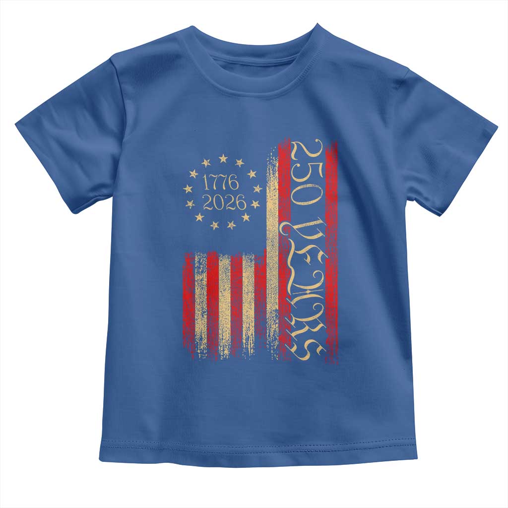 250 Years America Flag Toddler T Shirt 250th Anniversary USA - Wonder Print Shop