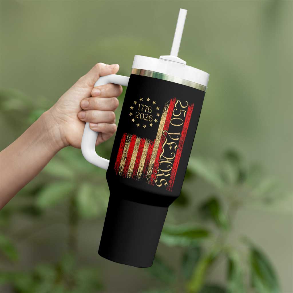 250 Years America Flag Tumbler With Handle 250th Anniversary USA - Wonder Print Shop