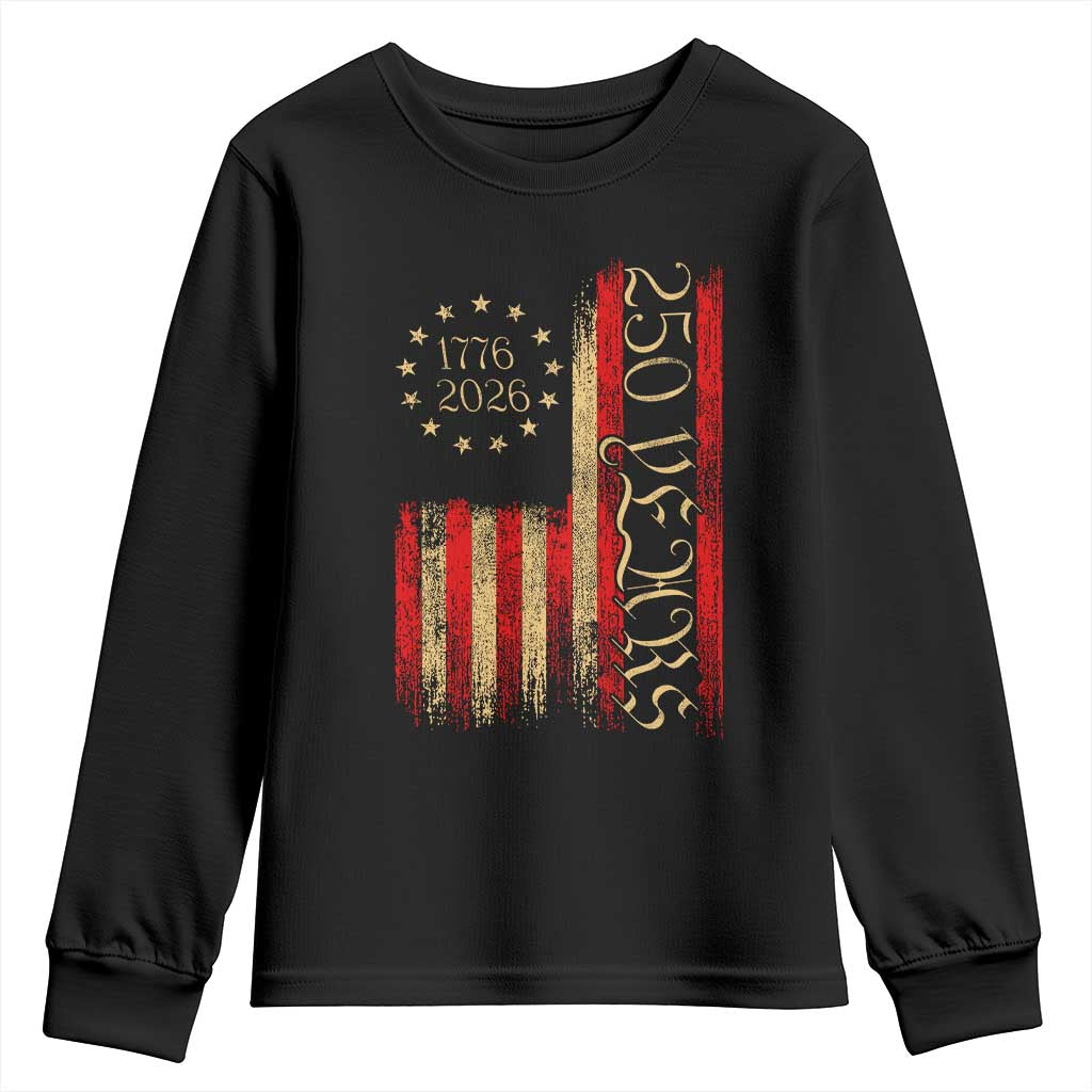 250 Years America Flag Youth Sweatshirt 250th Anniversary USA - Wonder Print Shop