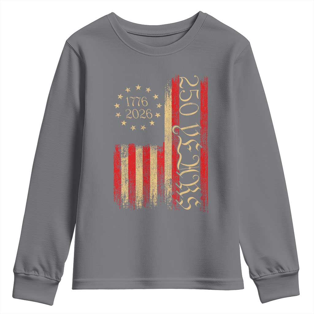 250 Years America Flag Youth Sweatshirt 250th Anniversary USA - Wonder Print Shop