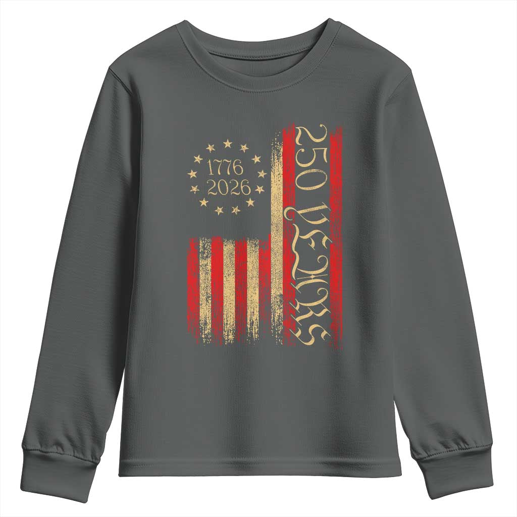 250 Years America Flag Youth Sweatshirt 250th Anniversary USA - Wonder Print Shop