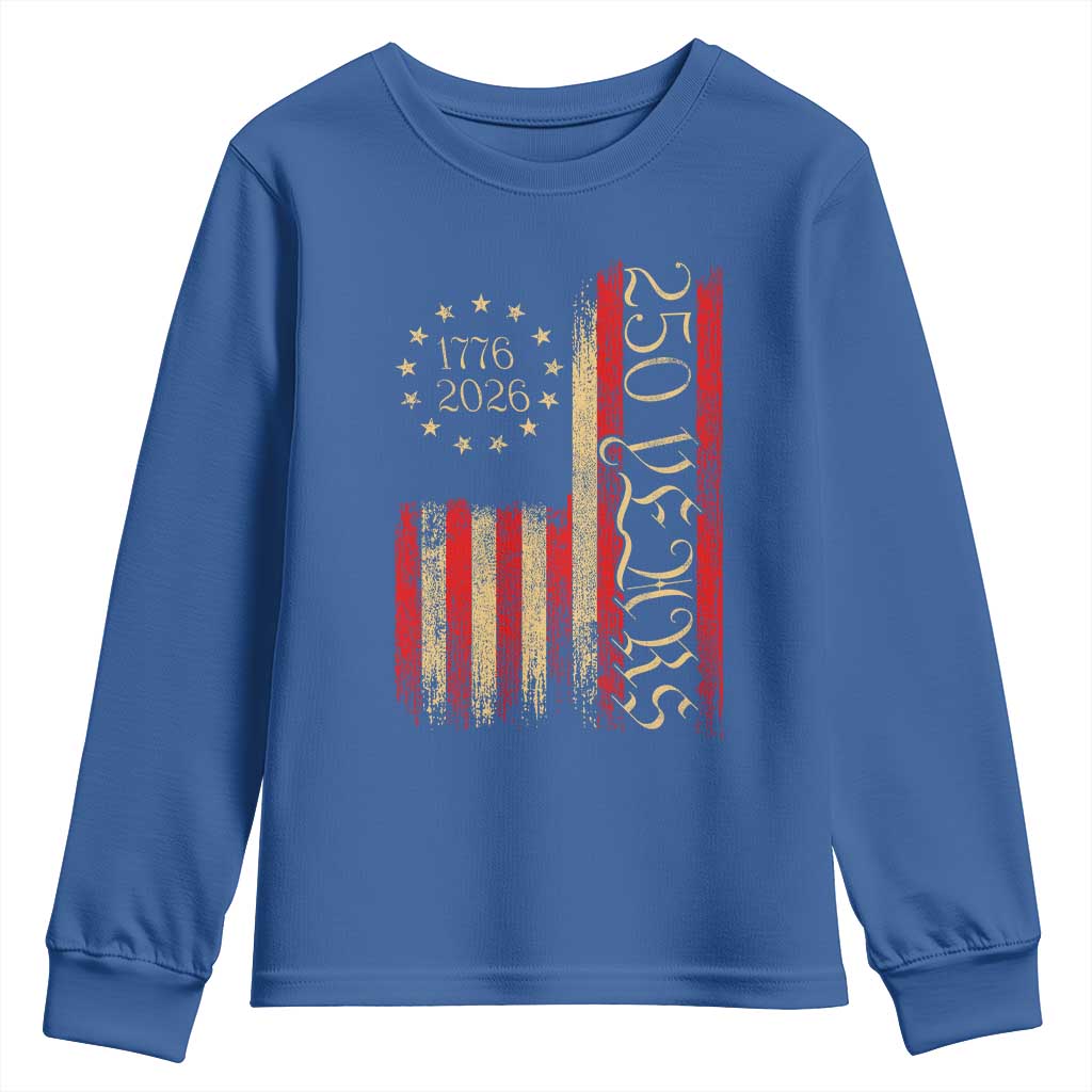 250 Years America Flag Youth Sweatshirt 250th Anniversary USA - Wonder Print Shop