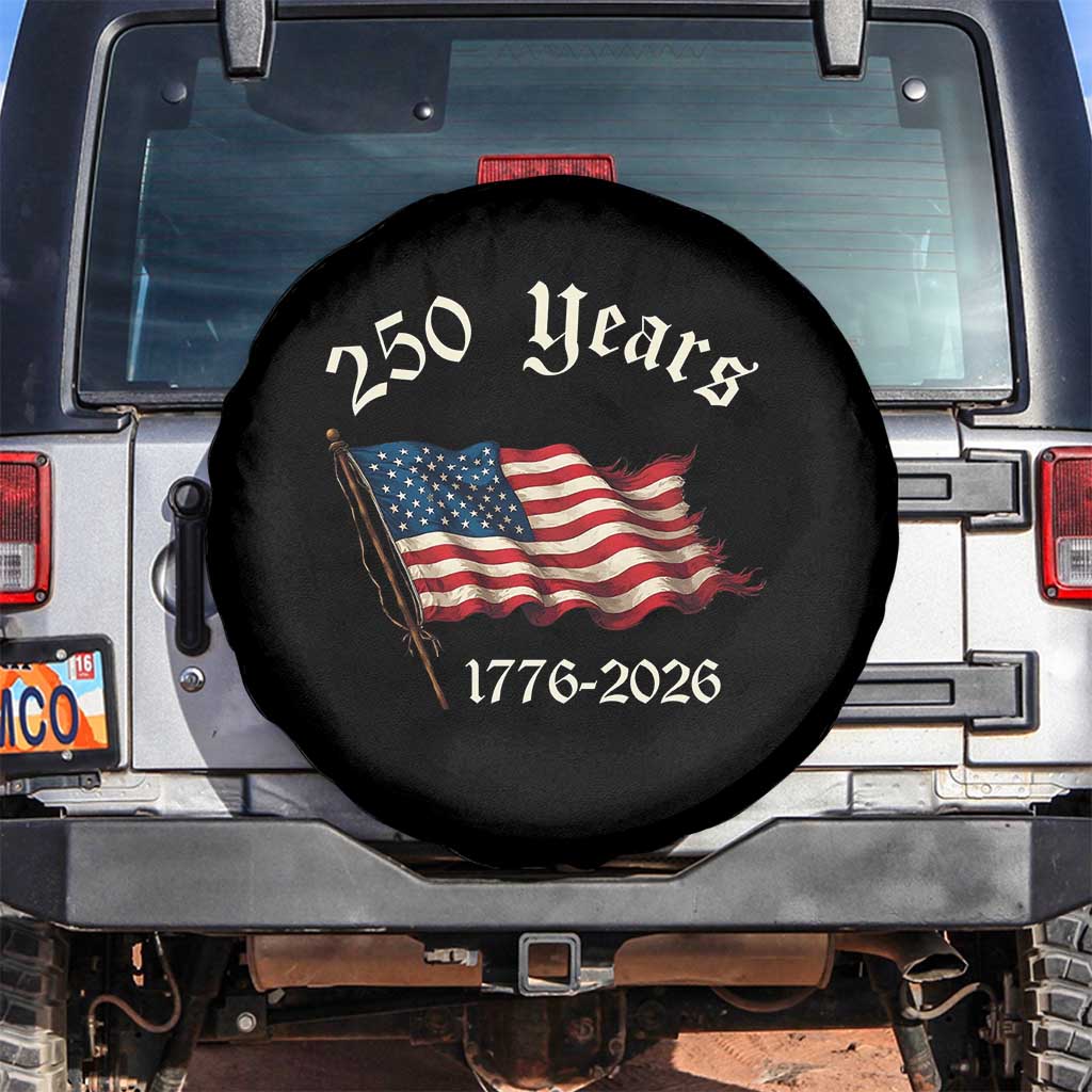 250 Years America Anniversary Spare Tire Cover Retro 250th Independence Day Freedom USA Flag - Wonder Print Shop