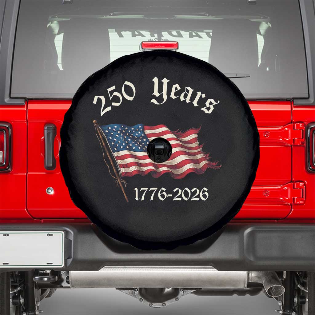 250 Years America Anniversary Spare Tire Cover Retro 250th Independence Day Freedom USA Flag - Wonder Print Shop