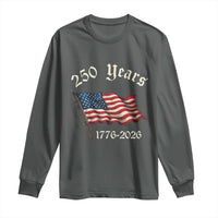 250 Years America Anniversary Long Sleeve Shirt Retro 250th Independence Day Freedom USA Flag - Wonder Print Shop