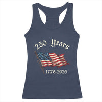 250 Years America Anniversary Racerback Tank Top Retro 250th Independence Day Freedom USA Flag - Wonder Print Shop