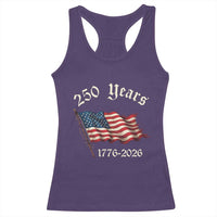 250 Years America Anniversary Racerback Tank Top Retro 250th Independence Day Freedom USA Flag - Wonder Print Shop