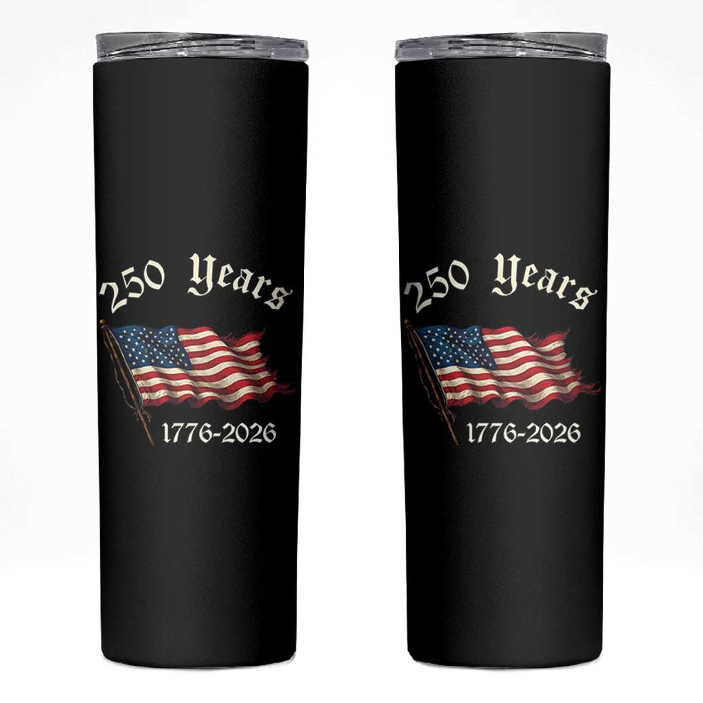 250 Years America Anniversary Skinny Tumbler Retro 250th Independence Day Freedom USA Flag - Wonder Print Shop