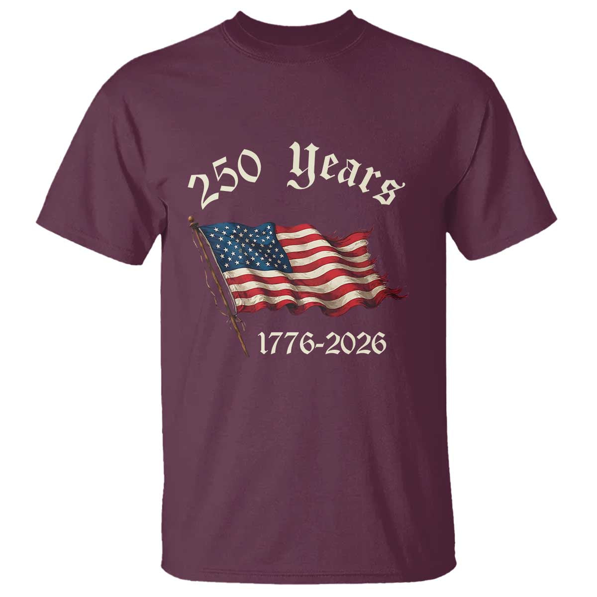 250 Years America Anniversary T Shirt Retro 250th Independence Day Freedom USA Flag - Wonder Print Shop