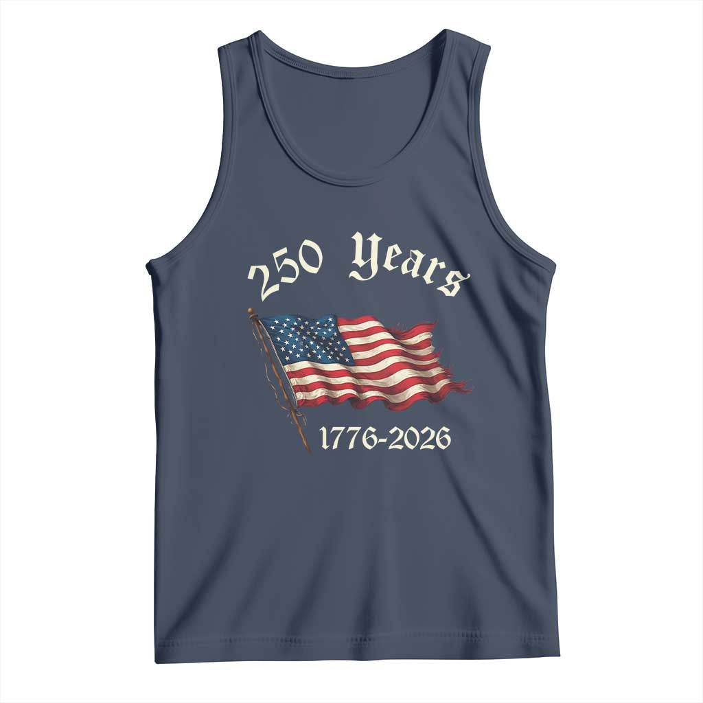 250 Years America Anniversary Tank Top Retro 250th Independence Day Freedom USA Flag - Wonder Print Shop