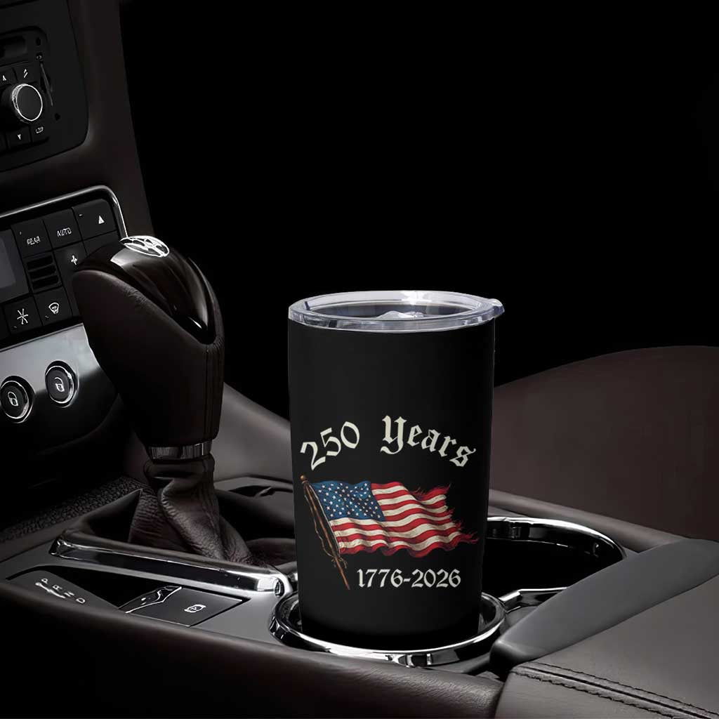 250 Years America Anniversary Tumbler Cup Retro 250th Independence Day Freedom USA Flag - Wonder Print Shop