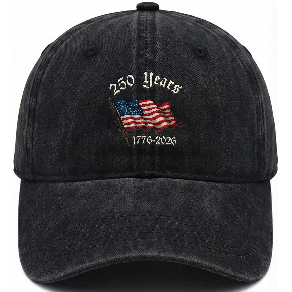 250 Years America Anniversary Washed Cotton Baseball Cap Retro 250th Independence Day Freedom USA Flag