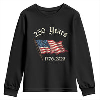 250 Years America Anniversary Youth Sweatshirt Retro 250th Independence Day Freedom USA Flag - Wonder Print Shop