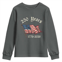 250 Years America Anniversary Youth Sweatshirt Retro 250th Independence Day Freedom USA Flag - Wonder Print Shop