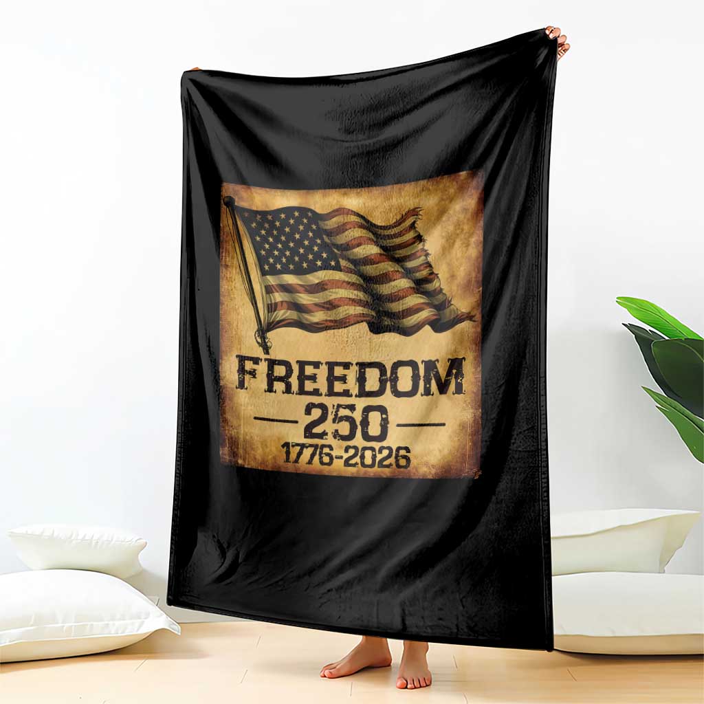 Freedom 250 Years America Throw Blanket Retro Vintage 250th Anniversary USA - Wonder Print Shop