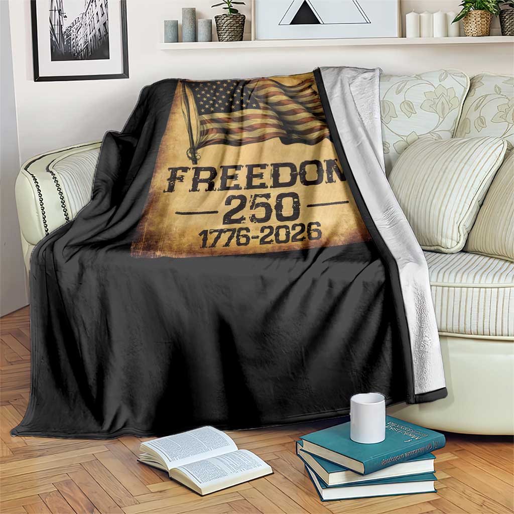 Freedom 250 Years America Throw Blanket Retro Vintage 250th Anniversary USA - Wonder Print Shop