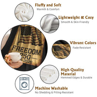 Freedom 250 Years America Throw Blanket Retro Vintage 250th Anniversary USA - Wonder Print Shop