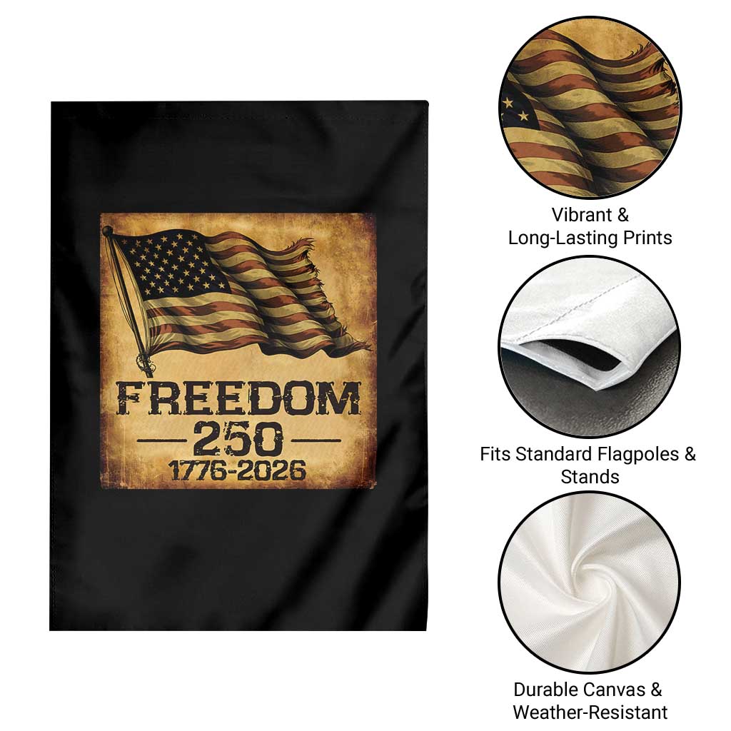 Freedom 250 Years America Garden Flag Retro Vintage 250th Anniversary USA - Wonder Print Shop