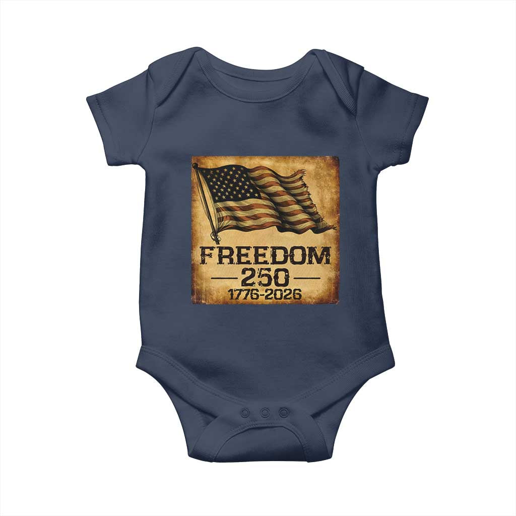 Freedom 250 Years America Baby Onesie Retro Vintage 250th Anniversary USA - Wonder Print Shop